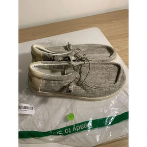 948. NEW! Hey Due-Wolly Woven-Light Gray-US-8 Mens